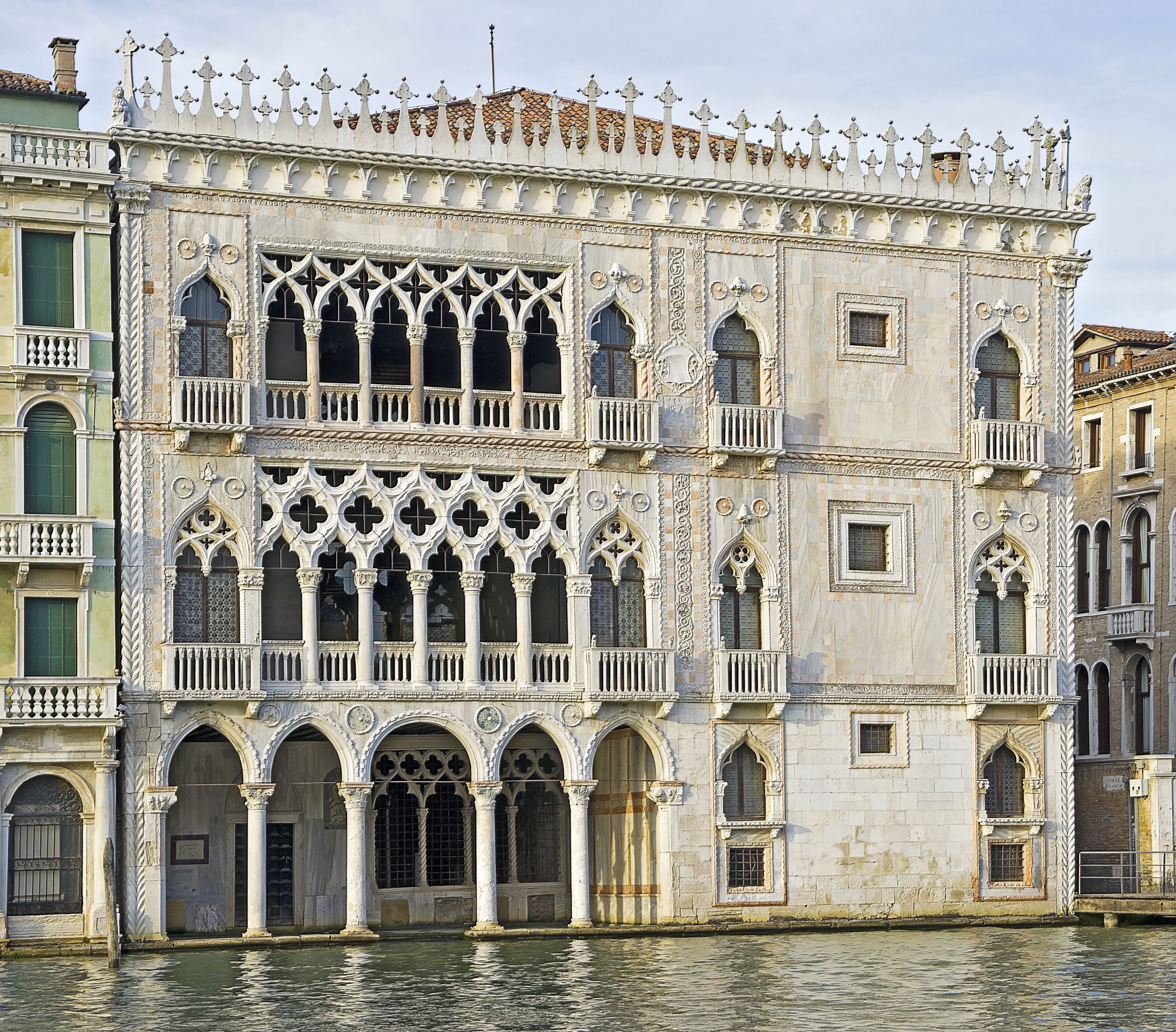 Ca' d'Oro on the Grand Canal, the Gothic facade with its loggias facing the water